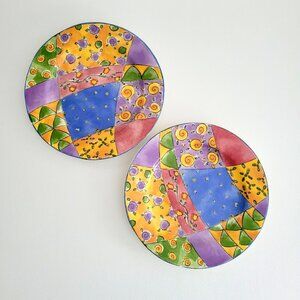 Sango The Sweet Shoppe Raspberry Tart Salad Plate SET of 2 Sue Zipkin Colorful